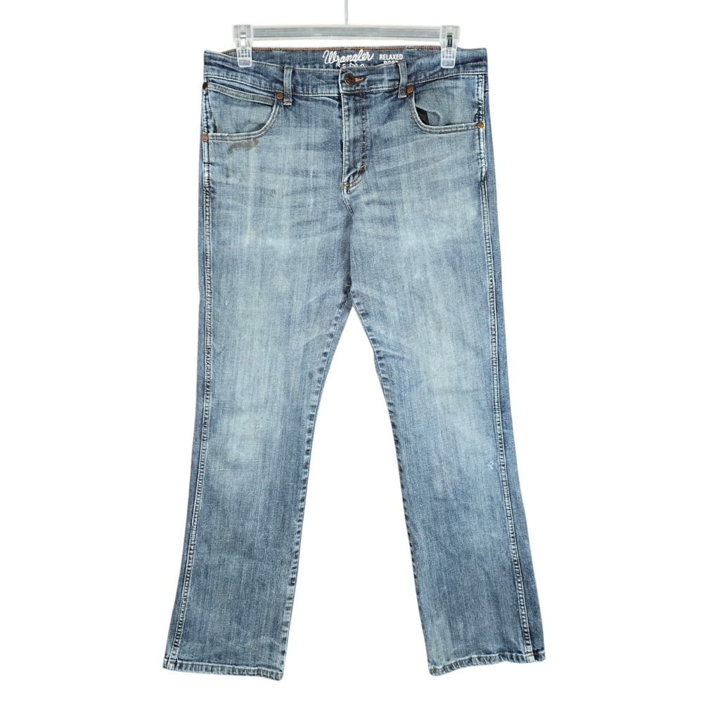 Wrangler Retro Relaxed Boot Jeans Mens 34x32 Actual Western Blue Denim 5-Pocket